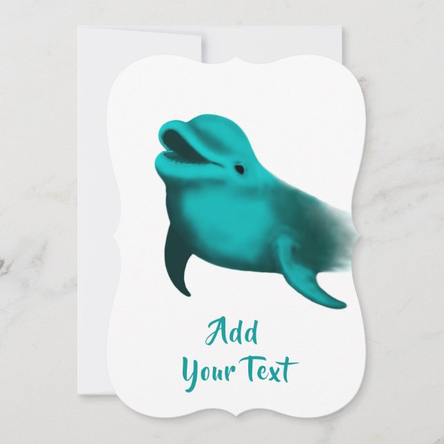 Lucky Dolphin - lägg till din text Julkort (Framsida)