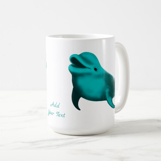 Lucky Dolphin - lägg till din text Kaffemugg (Framsida höger)