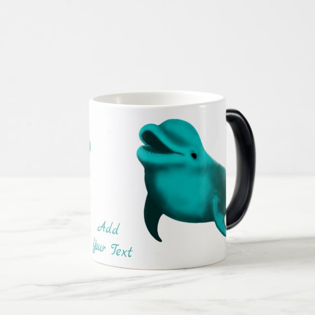 Lucky Dolphin - lägg till din text Magisk Mugg (Framsida höger)