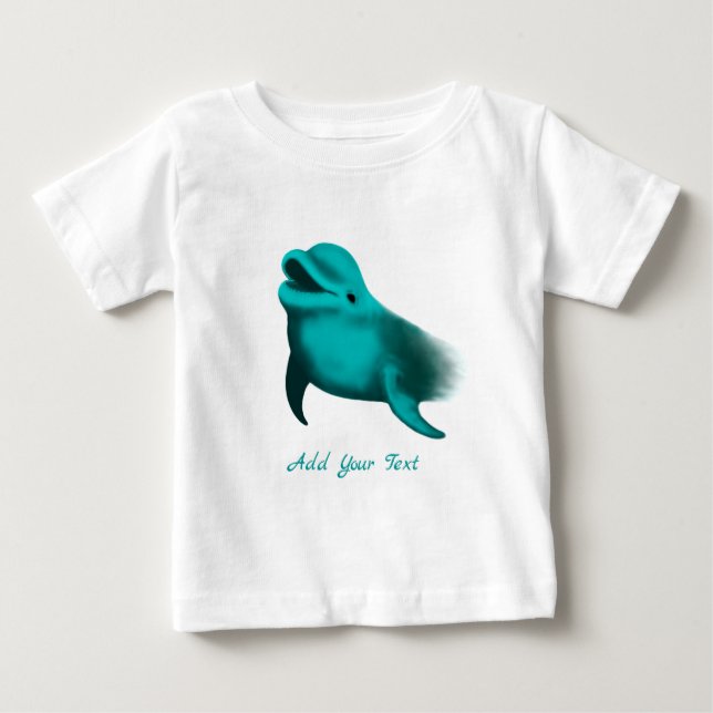 Lucky Dolphin - lägg till din text T Shirt (Framsida)