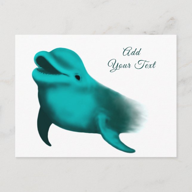 Lucky Dolphin - lägg till din text Vykort (Framsida)