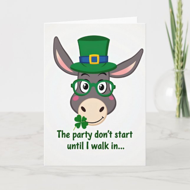 Lucky Donkey Party Card Kort (Framsida)