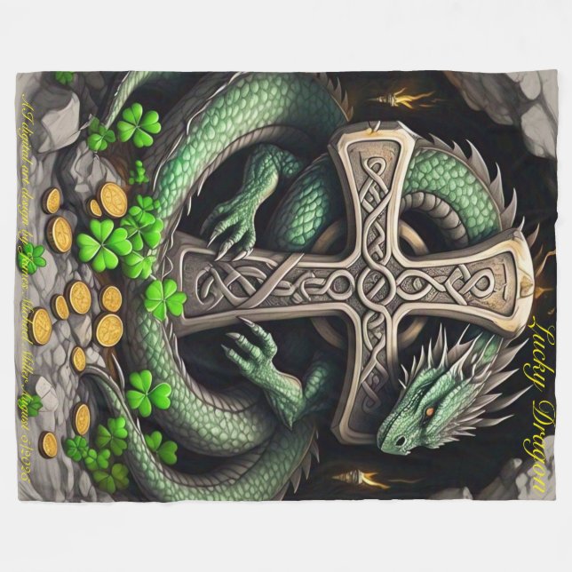 Lucky Dragon Fleece Blanket (Framsidan (Horisontell))