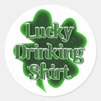 Lucky Drinking Shirt St. Patrick's Day Runt Klistermärke