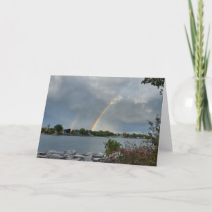 Lucky Dubbla Rainbow Greeting Card Kort