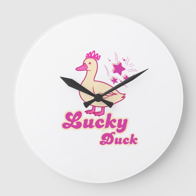 Lucky Duck women T-shirt Modern Design Stor Klocka (Framsida)