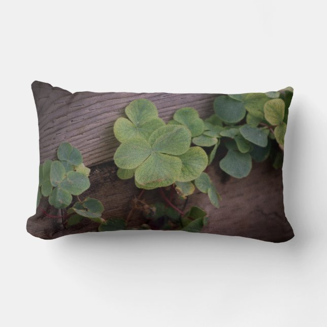 Lucky eller Determined? Saint Patricks Day Shamroc Lumbarkudde (Framsida)