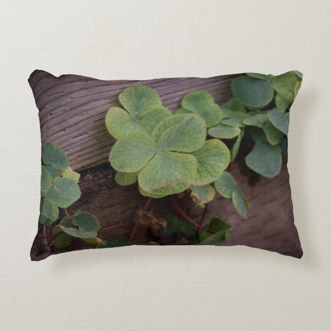 Lucky eller Determined? Saint Patricks Day Shamroc Prydnadskudde (Framsidan)