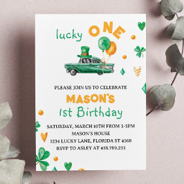 Lucky En Grönt Fyrklöver födelsedag Inbjudningar