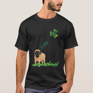 Lucky English Mastiff Hund Shamrock St Patrick Day T Shirt