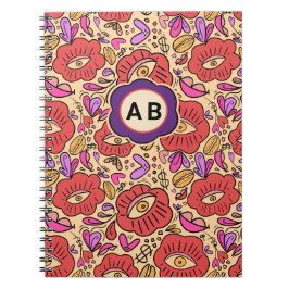 Lucky Eye Blommönster Anteckningsbok