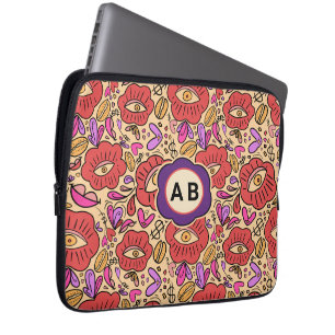Lucky Eye Blommönster Laptop Fodral