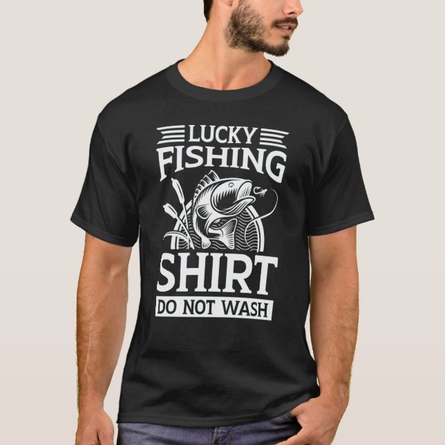 Lucky Fishing  Do Not Wash Fishing Graphic T Shirt (Framsida)