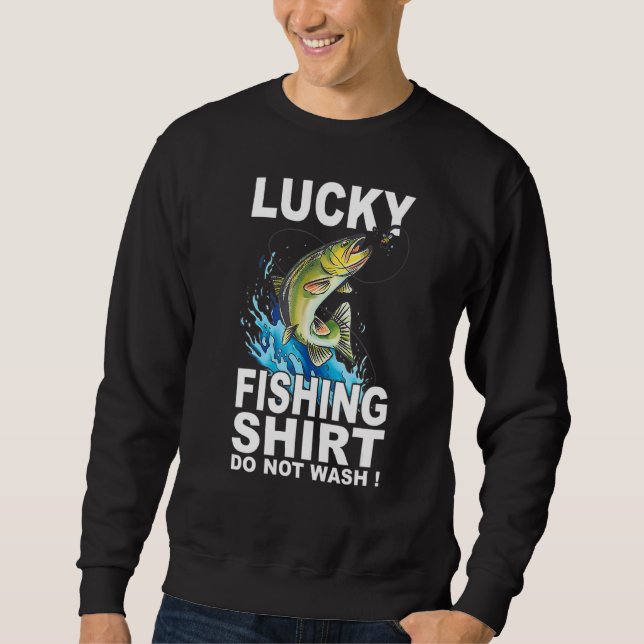 Lucky Fishing roligt Lång Ärmad Tröja (Framsida)