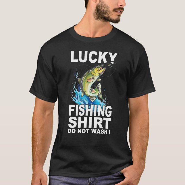 Lucky Fishing roligt T Shirt (Framsida)