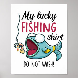 Lucky Fishing shirt Youth Kids Womens Boys Manar F Poster