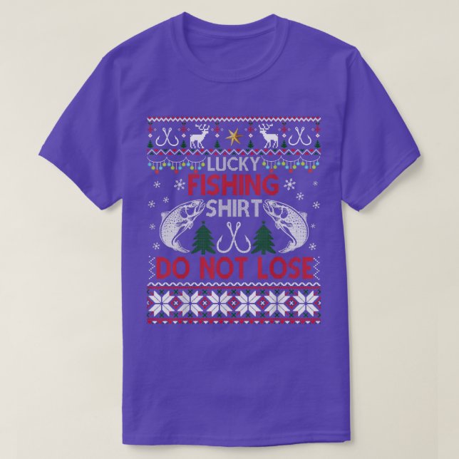 Lucky Fishing ska inte förlora den fuktiga julsöta T Shirt (Design framsida)