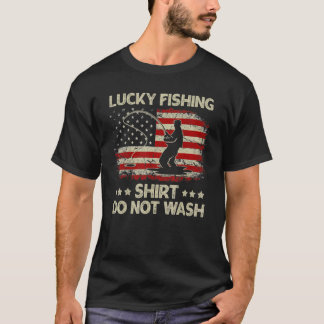 Lucky Fishing Tvättar inte Vintage Fisherman USA F T Shirt