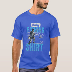 Lucky Fishing Tvättar inte, Vintage FUNNY Fishing T Shirt
