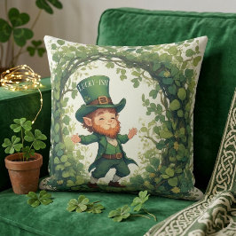 Lucky Forest Woodland Magiska Leprechaun Barn Kudde