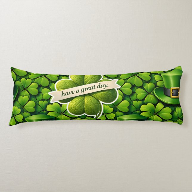 Lucky four leaf clover Saint Patrick's Day Patrick Kroppskudde (Framsidan)