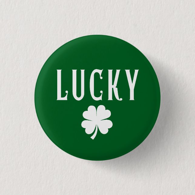 Lucky Four Leaf Clover St Patrick's  Knapp (Framsida)