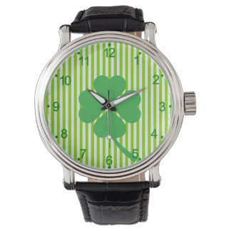 Lucky Four Löv Shamrock Design-87906 Armbandsur
