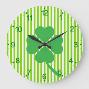 Lucky Four Löv Shamrock Design-87906 Stor Klocka