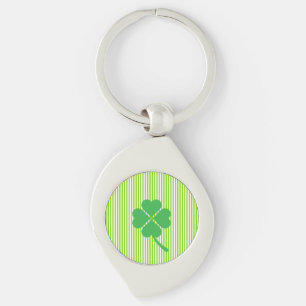 Lucky Four Löv Shamrock Design-87906 Swirl Silverfärgad Nyckelring