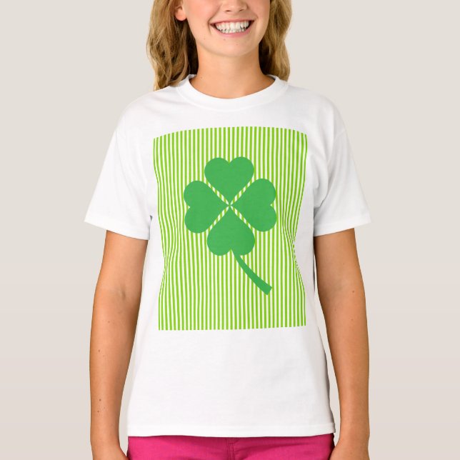 Lucky Four Löv Shamrock Design-87906 T Shirt (Framsida)