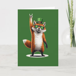 Lucky Fox Shamrock Solglasögon St Patrick's Day Kort