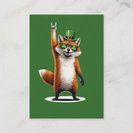 Lucky Fox Shamrock Sunglasses St Patrick's day Visitkort