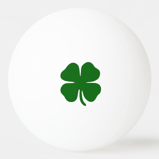 Lucky Fyrklöver Grönt Minimalist Irish Pingisboll (Framsidan)