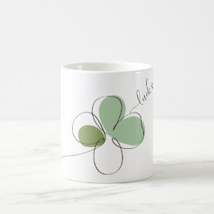 Lucky Fyrklöver Minimalist Line Art Kaffemugg