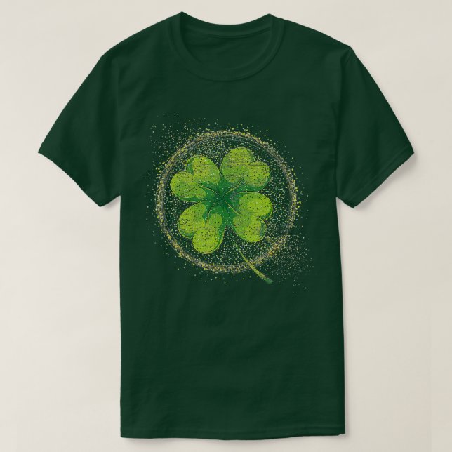 Lucky Fyrklöver Shamrock Ireland St Patrick T Shirt (Design framsida)