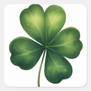 Lucky Fyrklöver, St. Patrick's Day Klöver Fyrkantigt Klistermärke