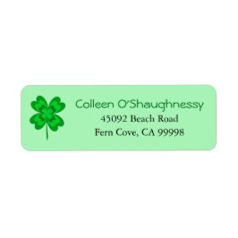 Lucky Fyrklöver St. Patrick's Day Shamrock Returadress Etikett