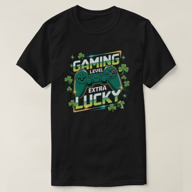 Lucky Gamer Gift St Patrick's Day Gaming T Shirt (Design framsida)