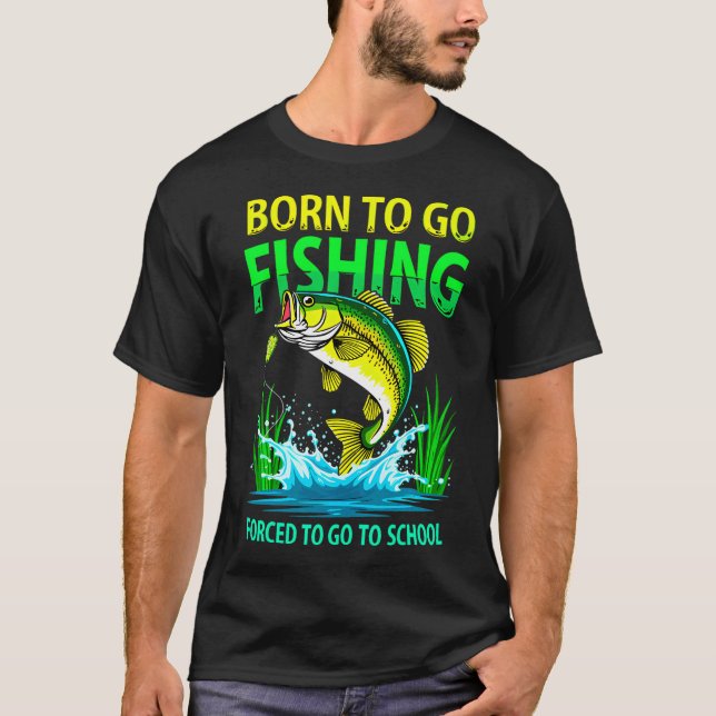 Lucky går på fisketur t shirt (Framsida)