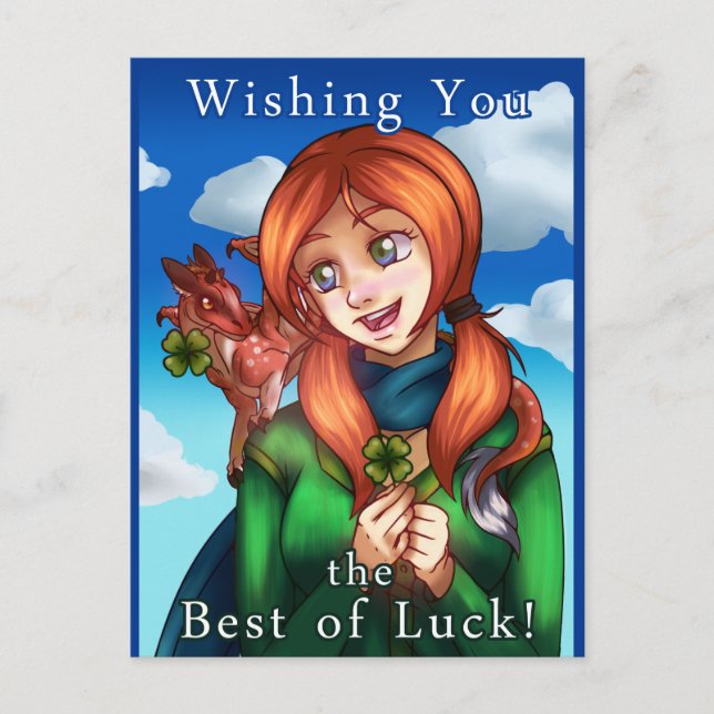 Lucky Girl Card Vykort (Framsida)