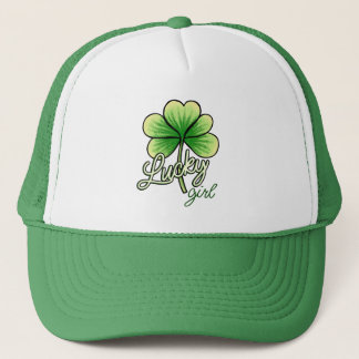 Lucky Girl Clover St. Patrick's Day Keps