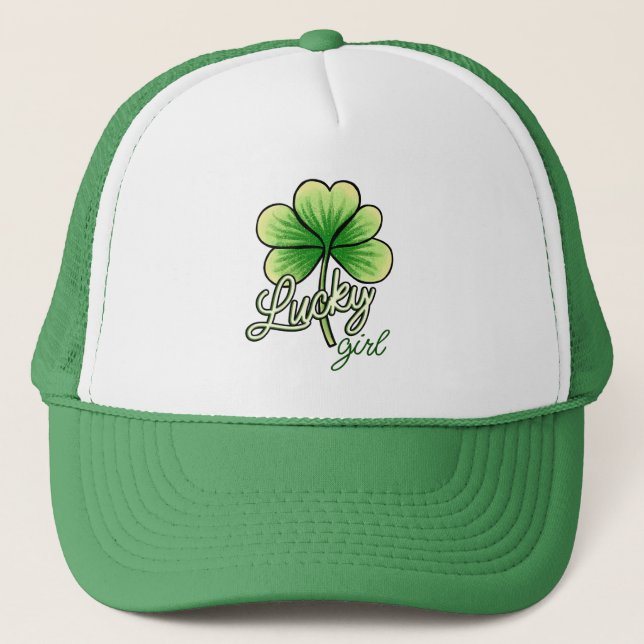 Lucky Girl Clover St. Patrick's Day Keps (Framsida)