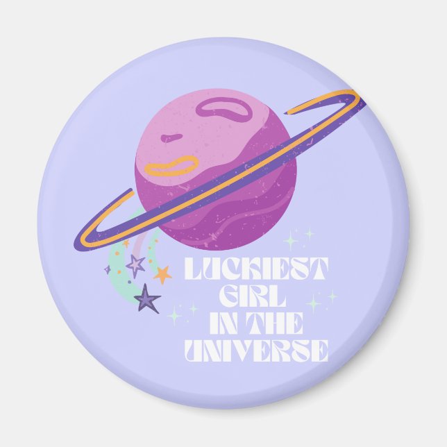 Lucky Girl, Luckiest Girl, Lucky, Affirmation Magnet (Framsidan)