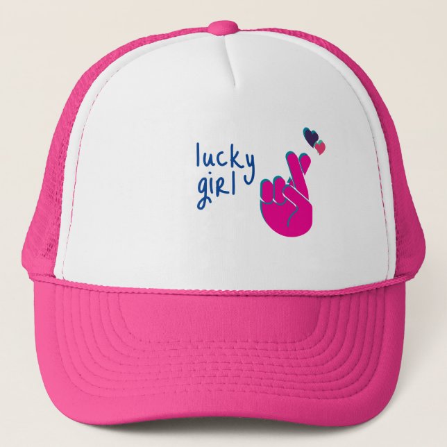 Lucky Girl Truckers Hat Keps (Framsida)
