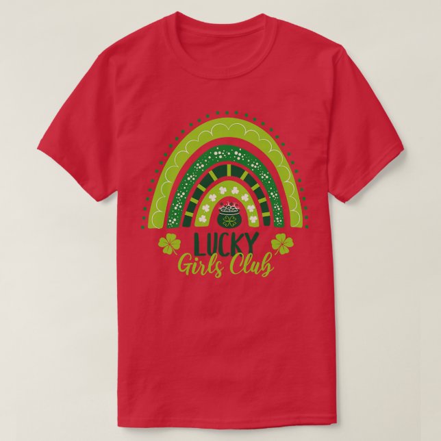 Lucky Girls Klubb St patricks day Rainbow T Shirt (Design framsida)