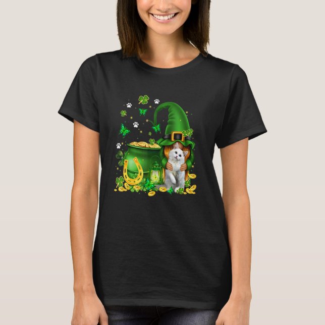 Lucky Gnome U2013 Gnome Hug Ragdoll Cat St Patrick T Shirt (Framsida)