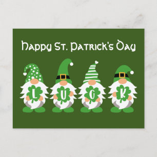 Lucky Gnomes St patricks day Vykort