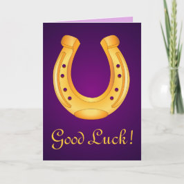 Lucky Golden Horseshoe Lycka till Deep Lila Kort