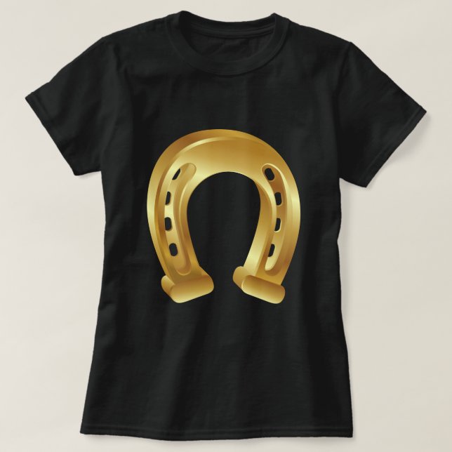 Lucky Golden horseshoe T Shirt (Design framsida)