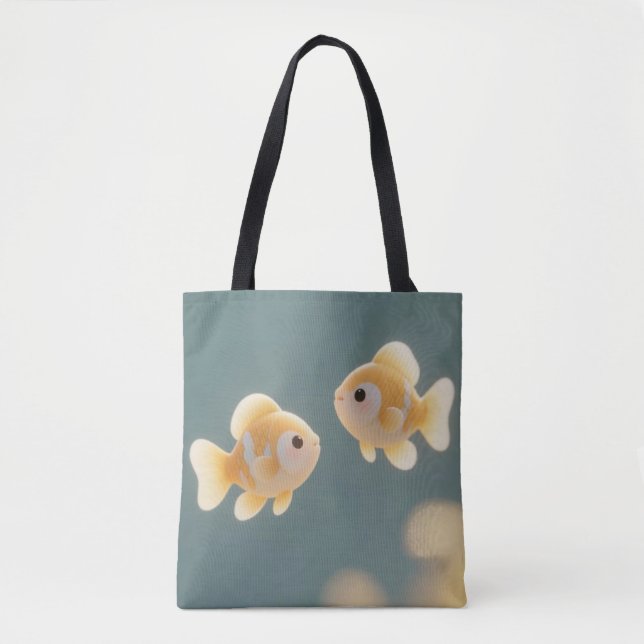Lucky Goldfish Tote Bag Tygkasse (Framsida)